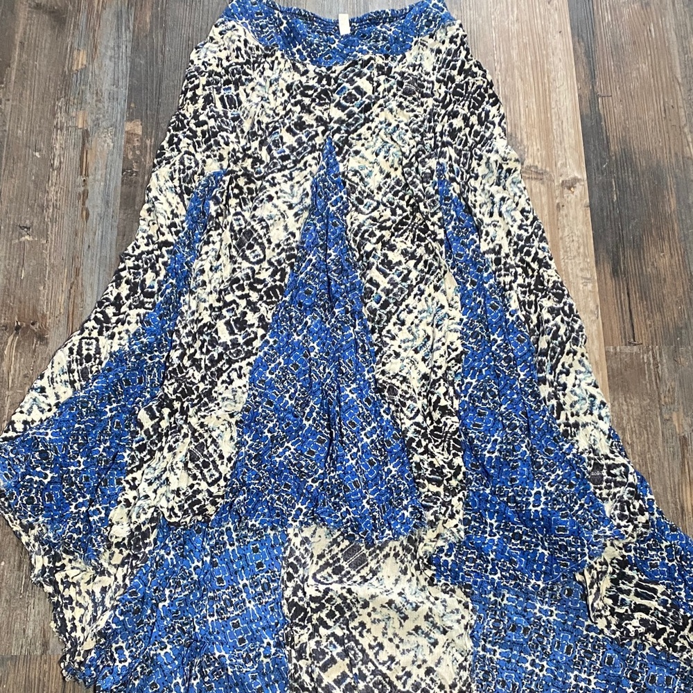 Free People Blue and Black high low Skirt